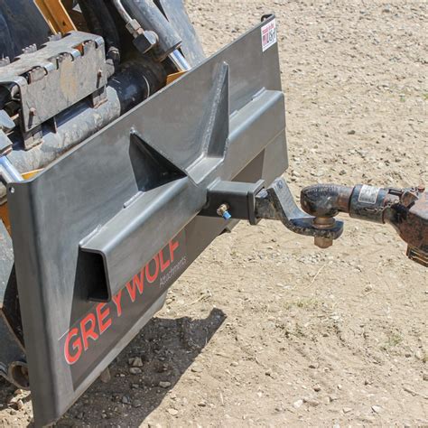 mini skid steer trailer hitch attachment|skid steer receiver hitch plate.